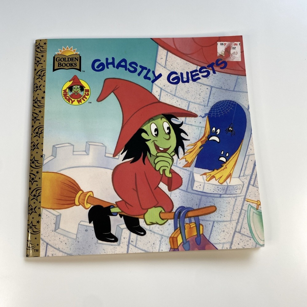 Vtg Halloween Ghastly Guests Wacky Witch Golden Book Paperback Gothic Library